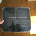 Eco-friendly Plastic 3 Compartment Food Container with Airtight Lid Bento Lunch Box